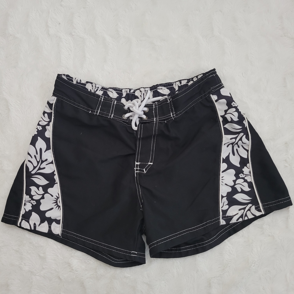 Women's Black Floral Swim Shorts